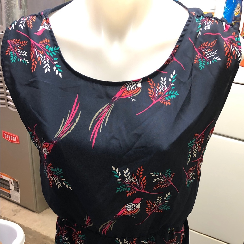GAP Bird Feather Leave Navy Dress